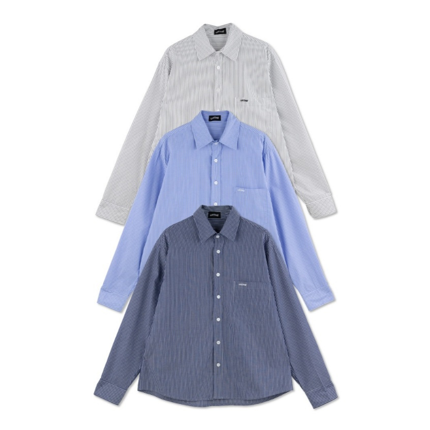 URTHE - เสื้อเชิ้ต แขนยาว ปักโลโก้ รุ่น ST SHIRT LSLV