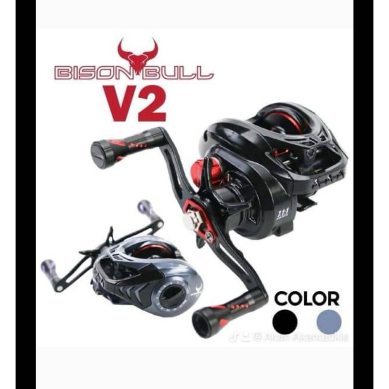 รอกหยดน้ำ BISON BULL V2 (ไบสันบลู วี2) มีติ๊กเสียงเวลาปลาลาก อัตราทด 7.1:1 ลูกปืน 5+1 ตลับ กำลังเบรก 7.5 กิโลกรัม