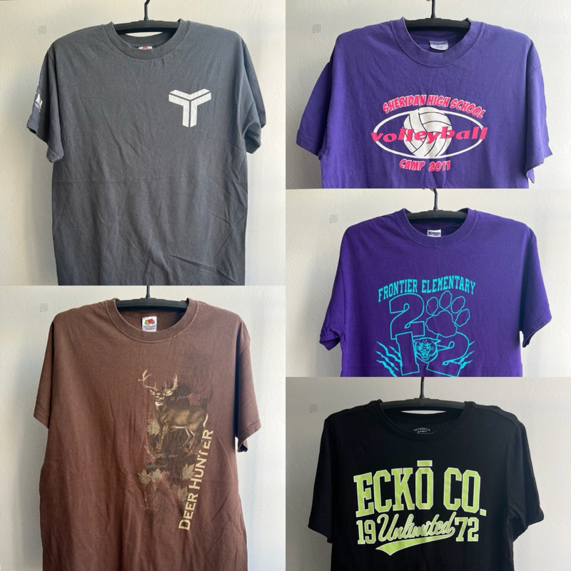 👚(FB07) - เสื้อยืดusaมือสอง คัดเกรด สภาพดี สีดำ-ม่วง ราคาถูก ไม่มีตำหนิ พร้อมส่ง