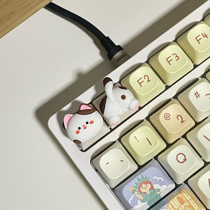 PNS019 [keycaps] คีย์แคปน้องหมา น้องแมว /หน้า,หาง (ชุด2ชิ้น/1ชิ้น) สำหรับ Mechanical Keyboard รูปที่ 2