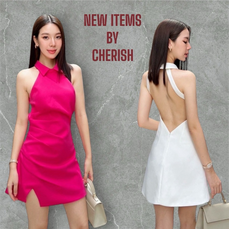 M11 งานป้าย Chicdrezz Dress ชุดเดรสสั้นคอปกเว้าหลัง สำหรับผู้หญิง เสื้อผ้าแฟชั่นผู้หญิง ไซส์ Xs-L