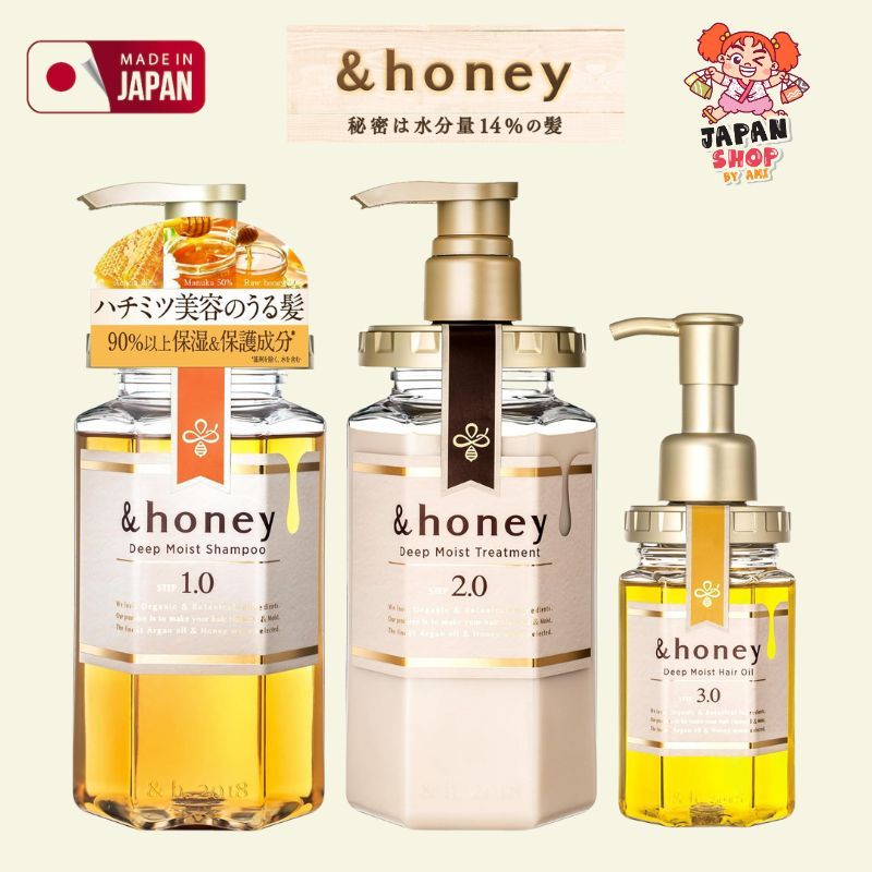 (พร้อมส่ง) & Honey Deep Moist Shampoo / Hair Treatment / Hair Oil แชมพู&ทรีทเม้นท์ ของแท้จากญี่ปุ่น