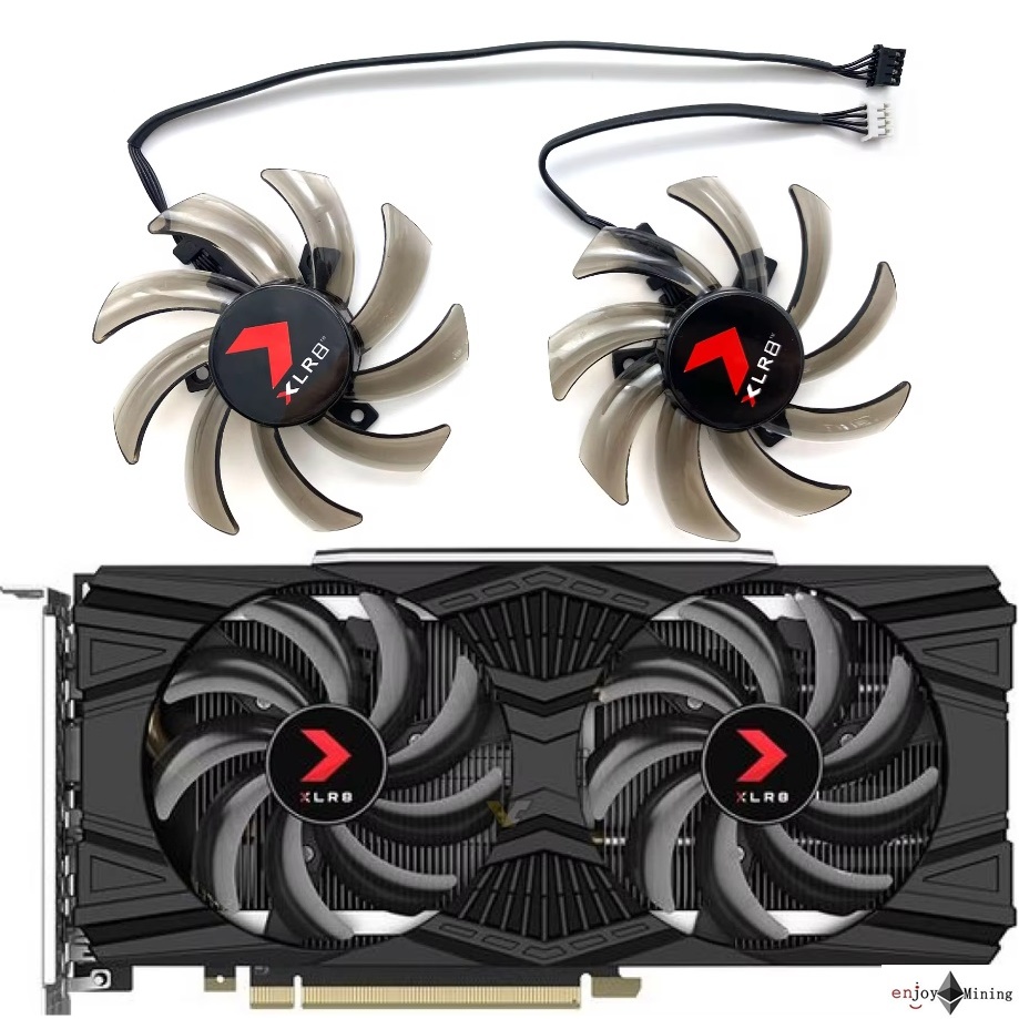 พัดลมการ์ดจอ PNY RTX2060 2060S 2070 GTX1660S Dual Fan graphics card fan GA91S2U