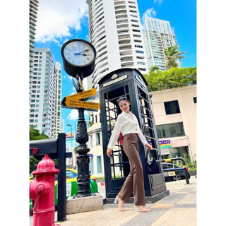 001 กางเกงขาม้าเล็ก ยาว38 นิ้ว ซิปหน้า เอวสูง ทรงสวย ผ้าโรเชฟ ผ้าหนาและยืดหยุ่น