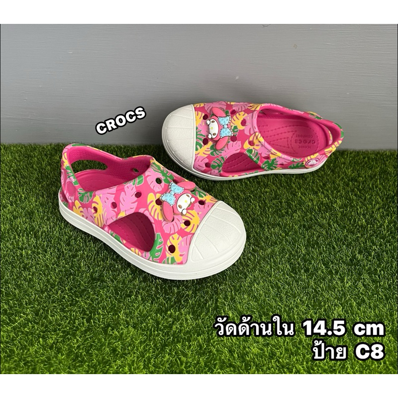 รองเท้าเด็กมือสองสภาพดี ลำลองยางรัดส้น เบา CROCS C8 14.5 cm