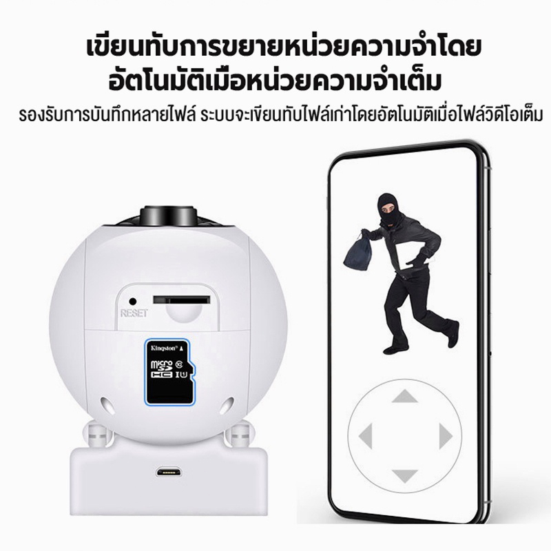 กล้องวงจรปิด V380 Pro มาพร้อมกล้องคู่ กล้องวงจรปิดไร้สายไม่ใช้เน็ต การตรวจจับการเคลื่อนไหว เสียงสองทาง
