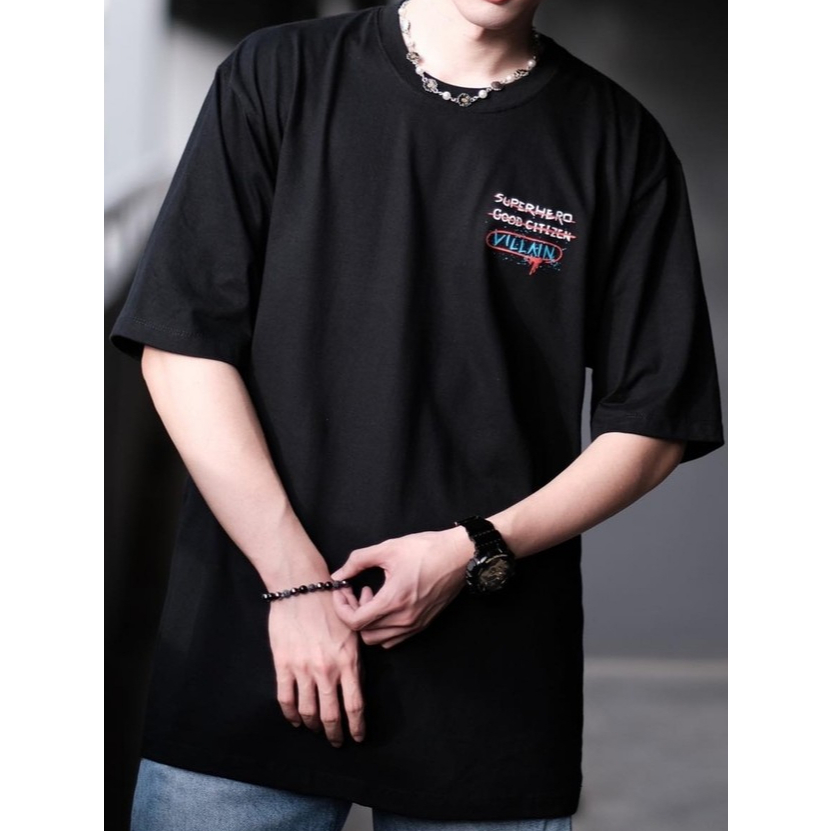 VILLAIN เสื้อ Oversize "Villain FireBoy" [เสื้อโอเวอร์ไซส์ ผ้านุ่ม ใส่สบาย ผ้าCotton100%]
