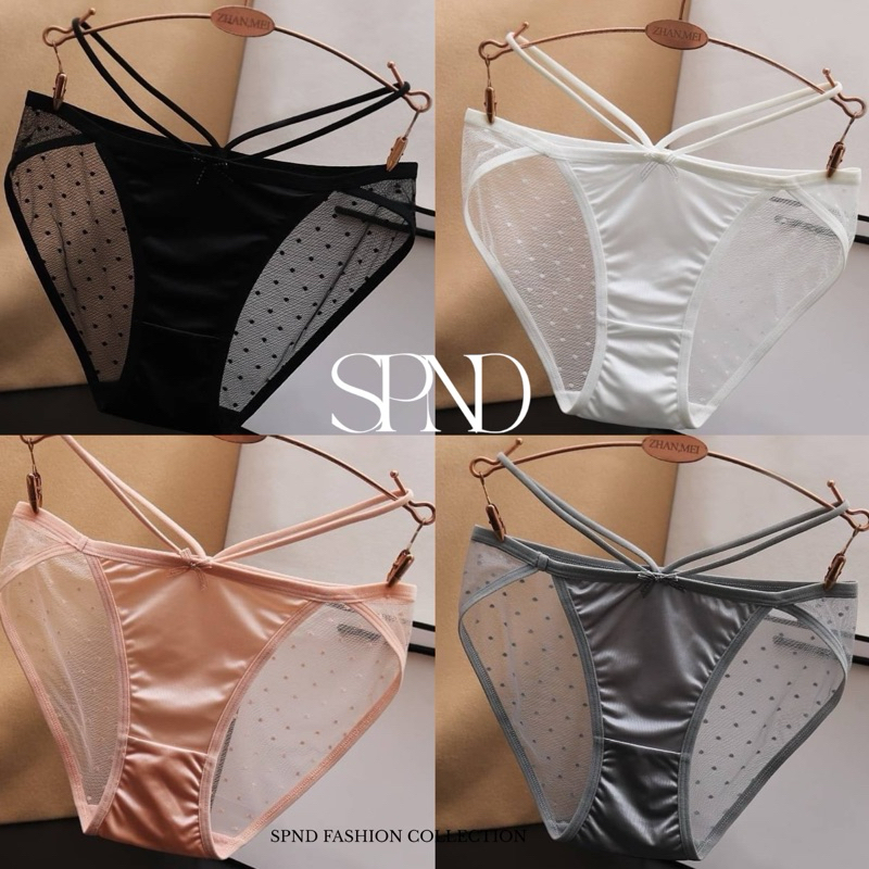 𝐒𝐏𝐍𝐃 【พร้อมส่ง】กางเกงในพรีเมี่ยมเนื้อผ้าซาตินนิ่ม พร้อมสายไขว้คาดเอว สายฝอสุดแซ่บ เซ็กซี่มาก【ไม่ระบุชื่อสินค้า】