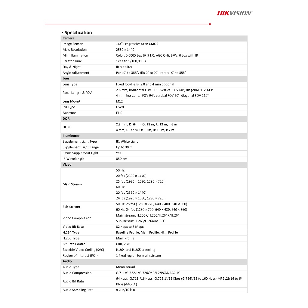 HIKVISION DS-2CD1047G2H-LIU PACK 4 ตัว กล้องวงจรปิดระบบ IP ColorVu 4 MP ภาพเป็นสีตลอดเวลา, มีไมค์ในตัว ไม่ใช่กล้อง WIFI