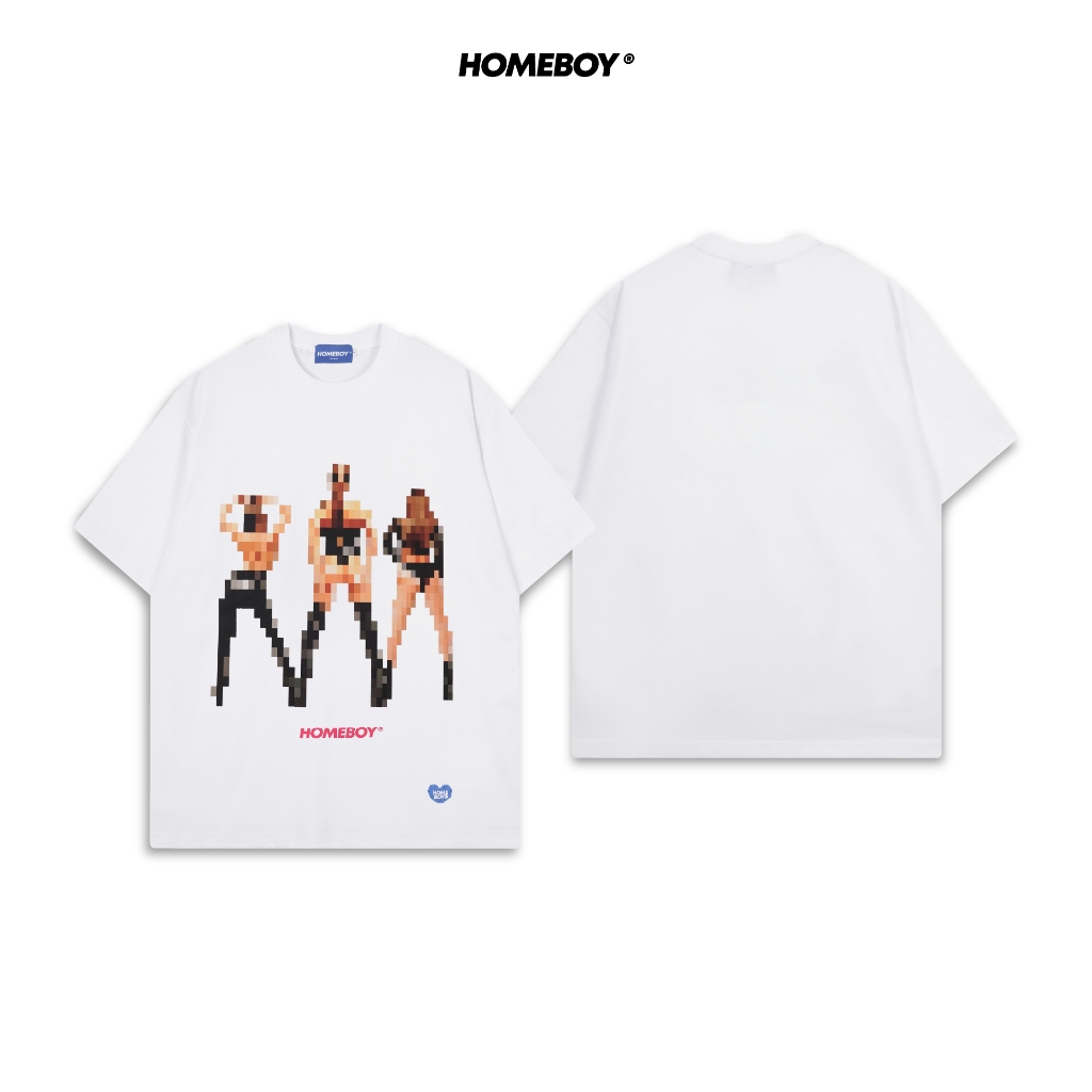 HOMEBOY เสื้อยืด UNISEX ลาย HB.THREE.ANGELS - C.WHITE