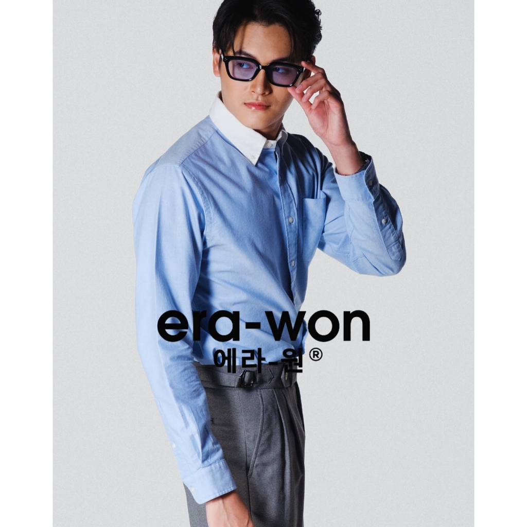 era-won เสื้อเชิ้ต รุ่น Oxford shirts ทรง Comfort fit คอปกสีขาว สี White-Blue Brothers