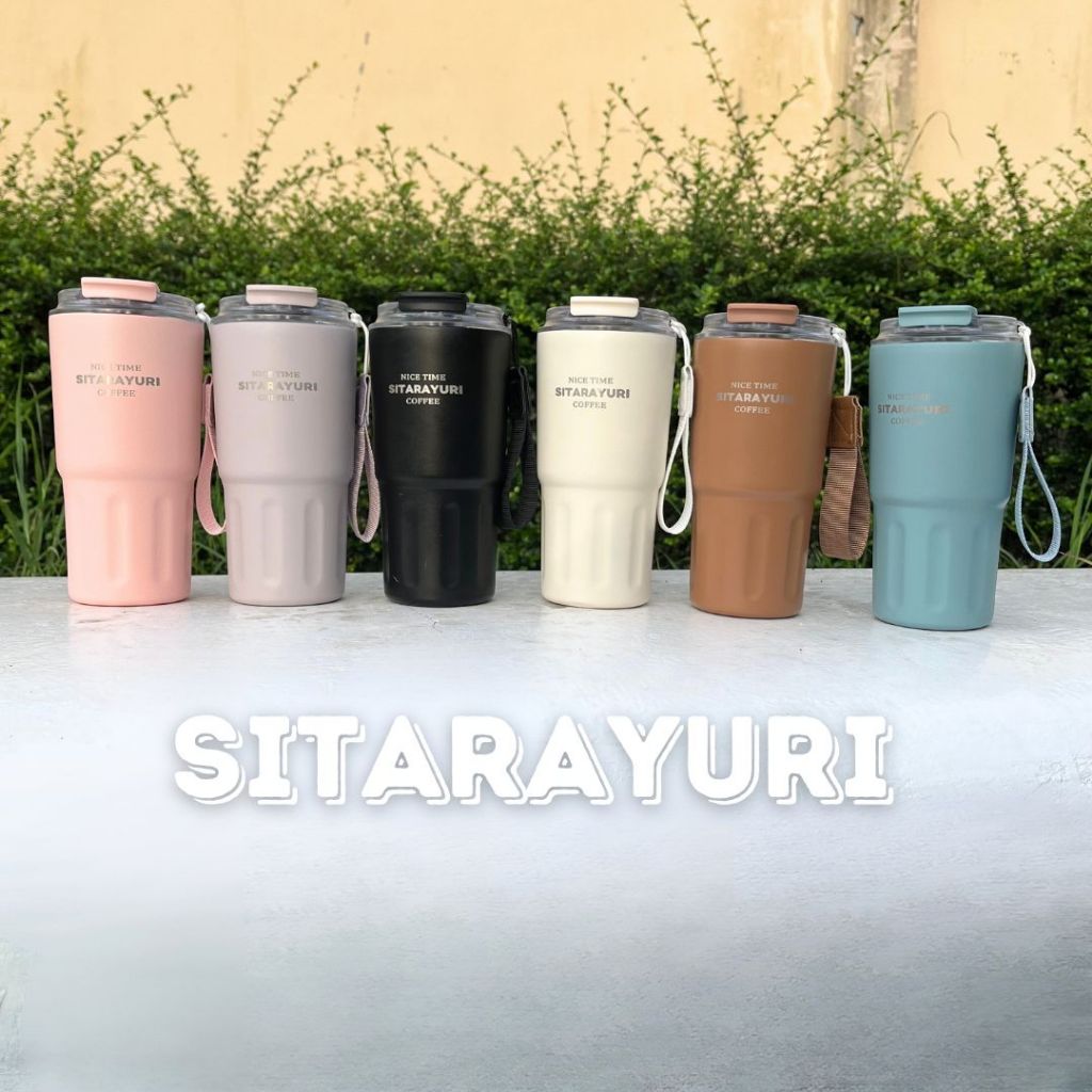 SITARAYURI  แก้วน้ำเปิดดื่ม 2 ฝั่ง แก้วเก็บความเย็น เก็บอุณหภูมิได้ทั้งร้อนและเย็น SUS304 ขนาด 600ml 360ml 290ml
