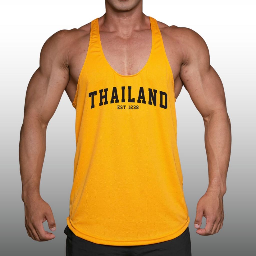 THAILAND เสื้อกล้ามเพาะกายทรงคลาสสิค Bodybuilding Dry Fit Gym Tank Top