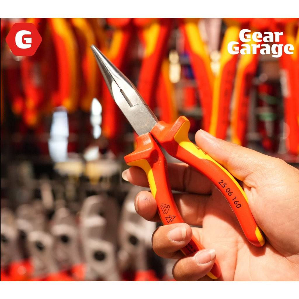 คีมปากเเหลม ด้าม VDE KNIPEX NO.25 06 160 Insulate Snipe Nose Side Cutting Pliers VDE 1000v. (160mm.)