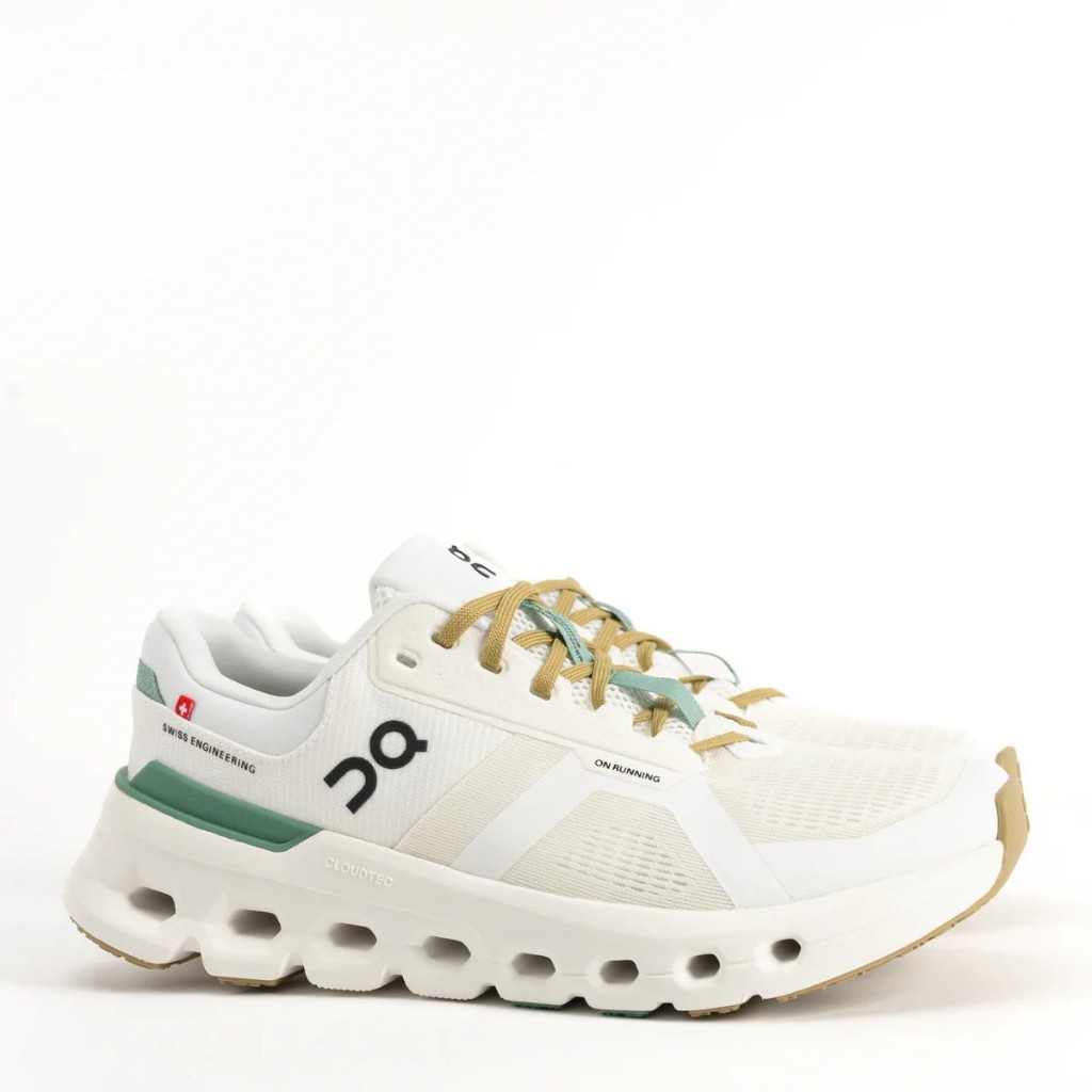 รองเท้าผ้าใบOn Cloudrunner Waterproof สีขาวเขียว สำหรับผู้หญิงและผู้ชายพร้อมกล่อง