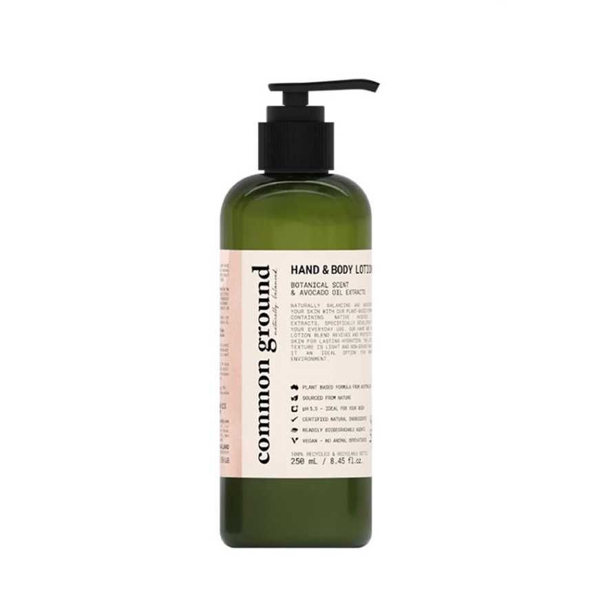 โลชั่นทาผิว COMMON GROUND Hand & Body Lotion 250l. โลชั่นทาผิว คอมมอน กราวด์ 250 ml.