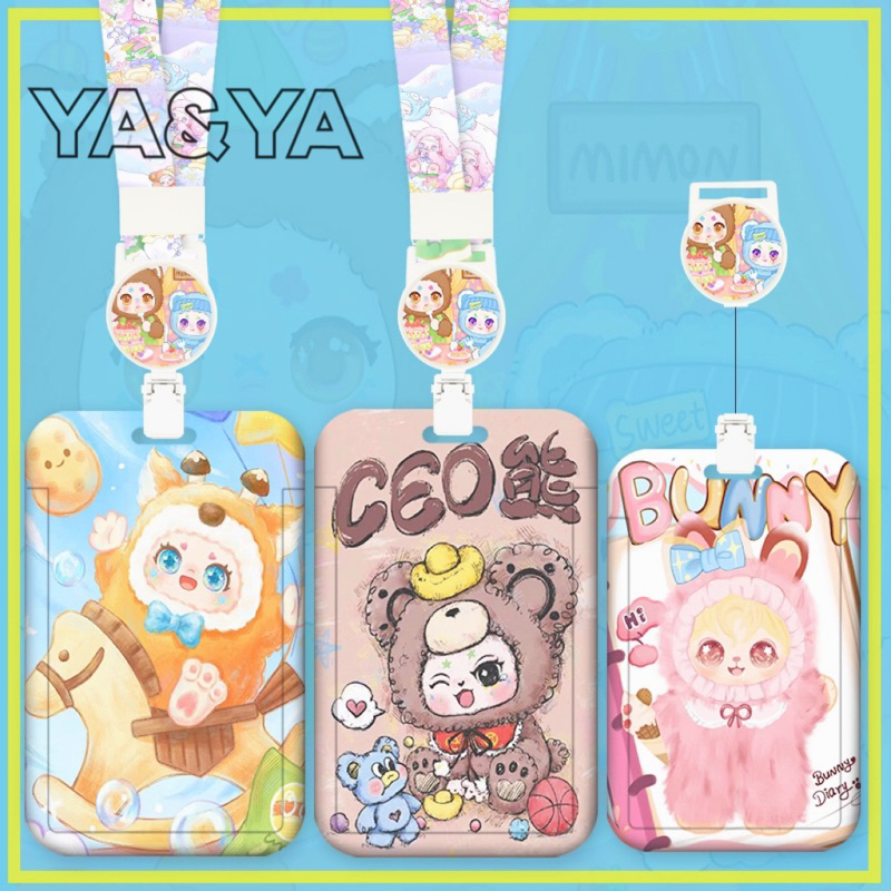 พร้อมส่ง 🇹🇭 เชือกโยโย่แบบยืดหดได้รูปแบบทารกอายุสามขวบที่ใส่บัตร พร้อมสายคล้องคอ ป้ายห้อยบัตรพนักงาน/บัตรนักเรียน ใส่คีย์