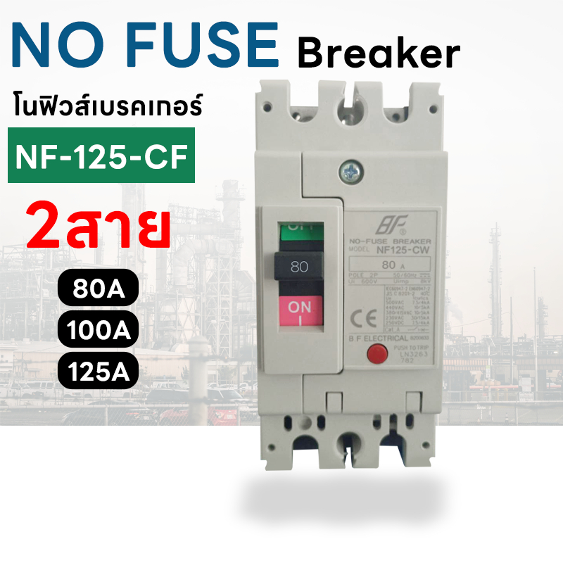 โนฟิวส์ เบรกเกอร์ NF-125-CW 2 สาย NO FUSE BREAKER 2P 32A/40A/50A/63A