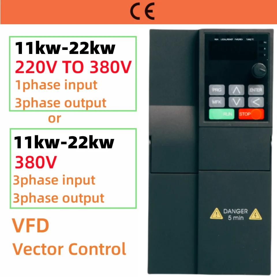 【Local】11KW  22KW 220V 1PH TO 380V 3PH Economical VFD Variable Frequency Drive Converter Inverter Mo