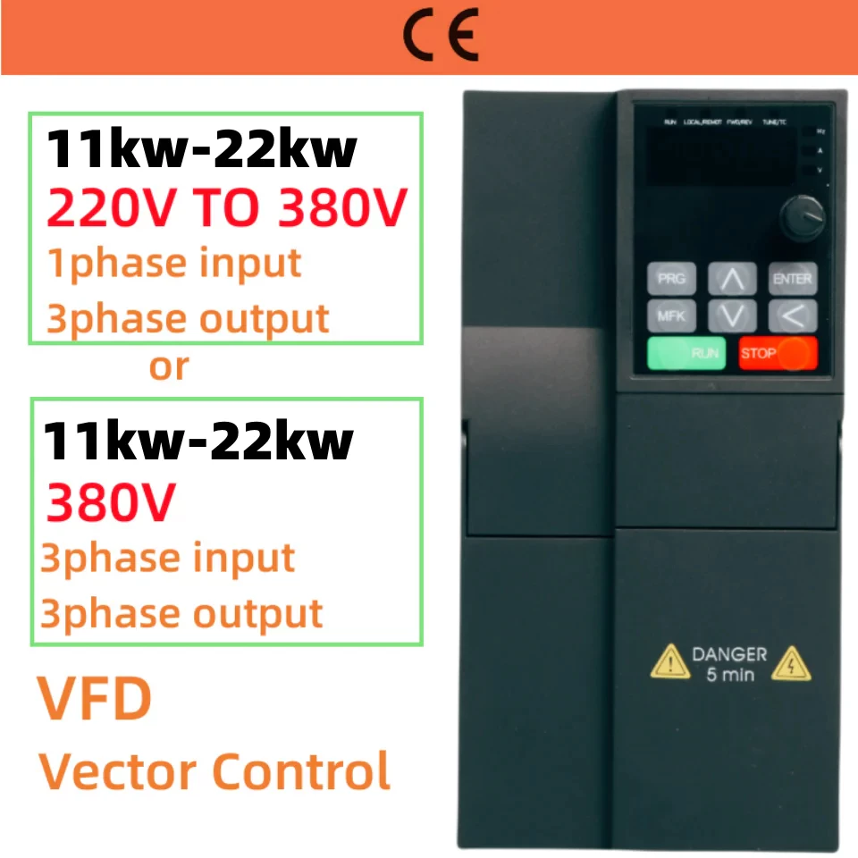 【Local】11KW 22KW 220V 1PH TO 380V 3PH Economical VFD Variable Frequency Drive Converter Inverter Motor Speed Controller