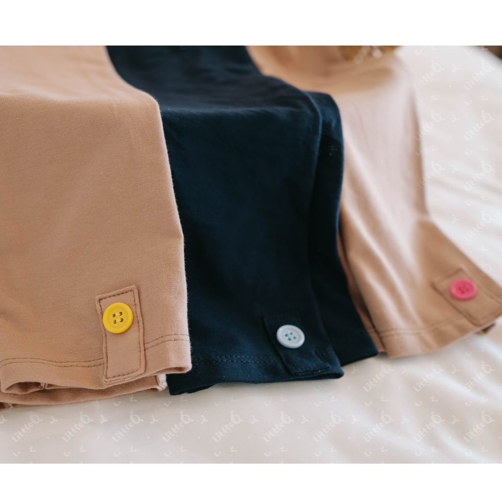 [RS-113] พร้อมส่ง 💖เลกกิ้งเด็ก ติดกระดุมกลมเดี่ยวที่ปลายขา กางเกงขายาวดีไซน์น่ารัก ใส่ได้ทั้งเด็กชายและเด็กหญิง Size S-X