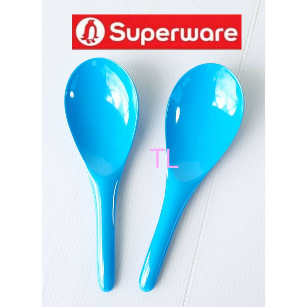 ทัพพี 2ชิ้น สีฟ้าเข็ม เมลามีน100% นกเพนกวิน superware