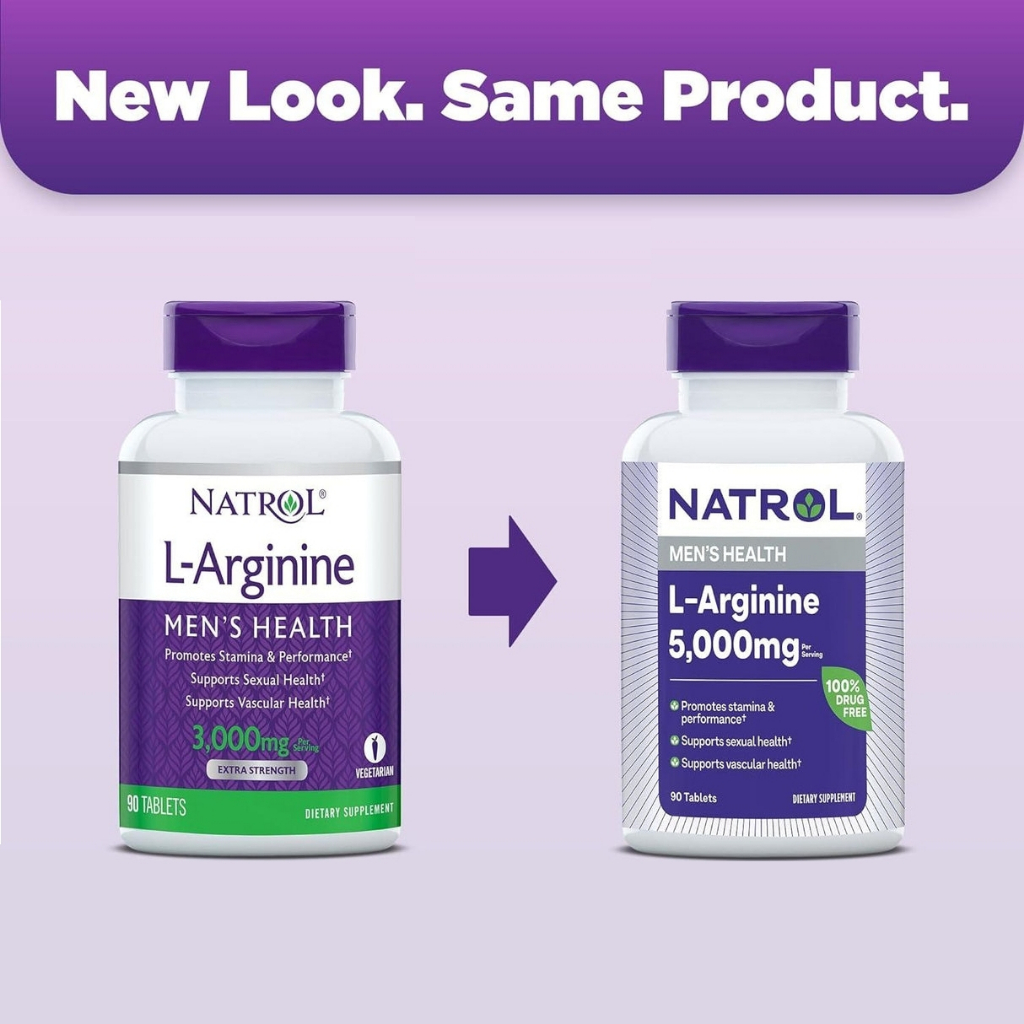 แอล-อาร์จินีน Natrol L-Arginine, 90 Tablets