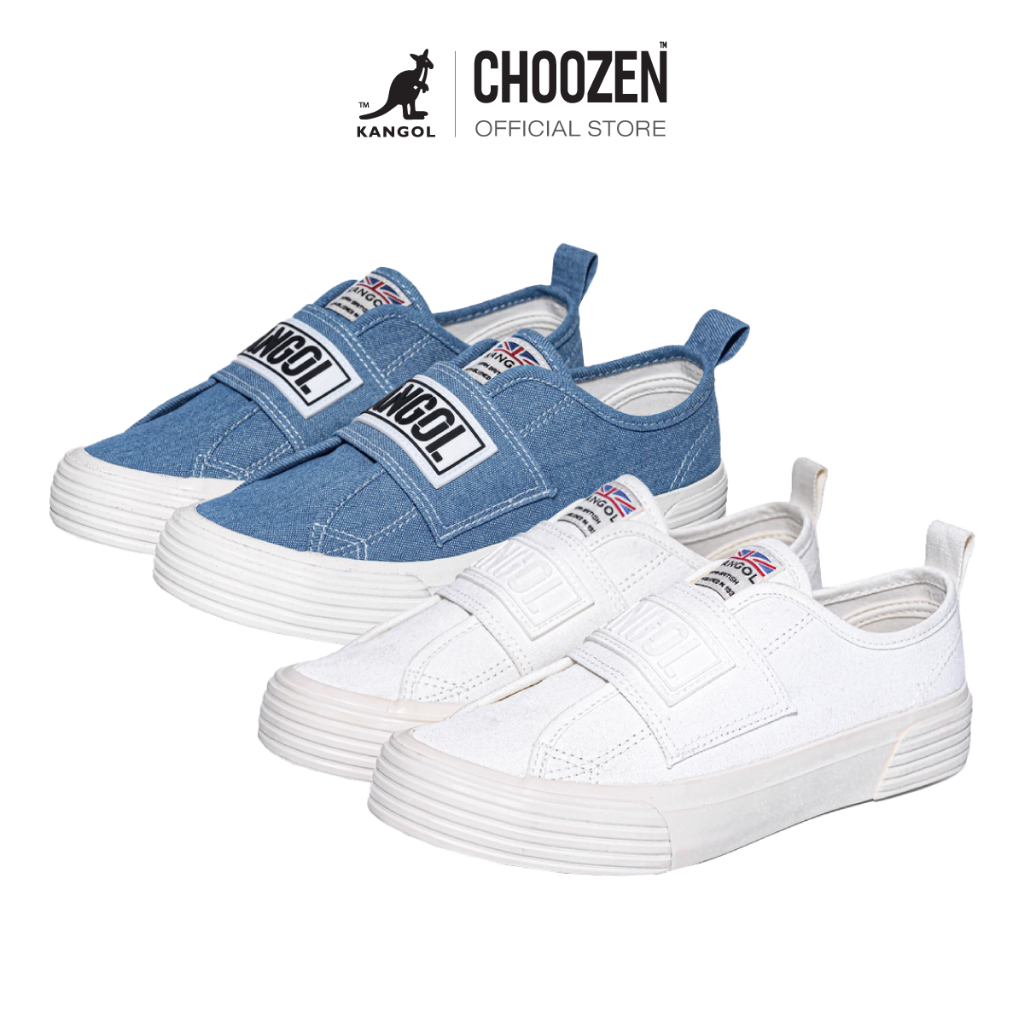 KANGOL รองเท้าผ้าใบ Slip-on แบบสวม รุ่น Front Logo สีขาว,สีน้ำเงิน 62527603