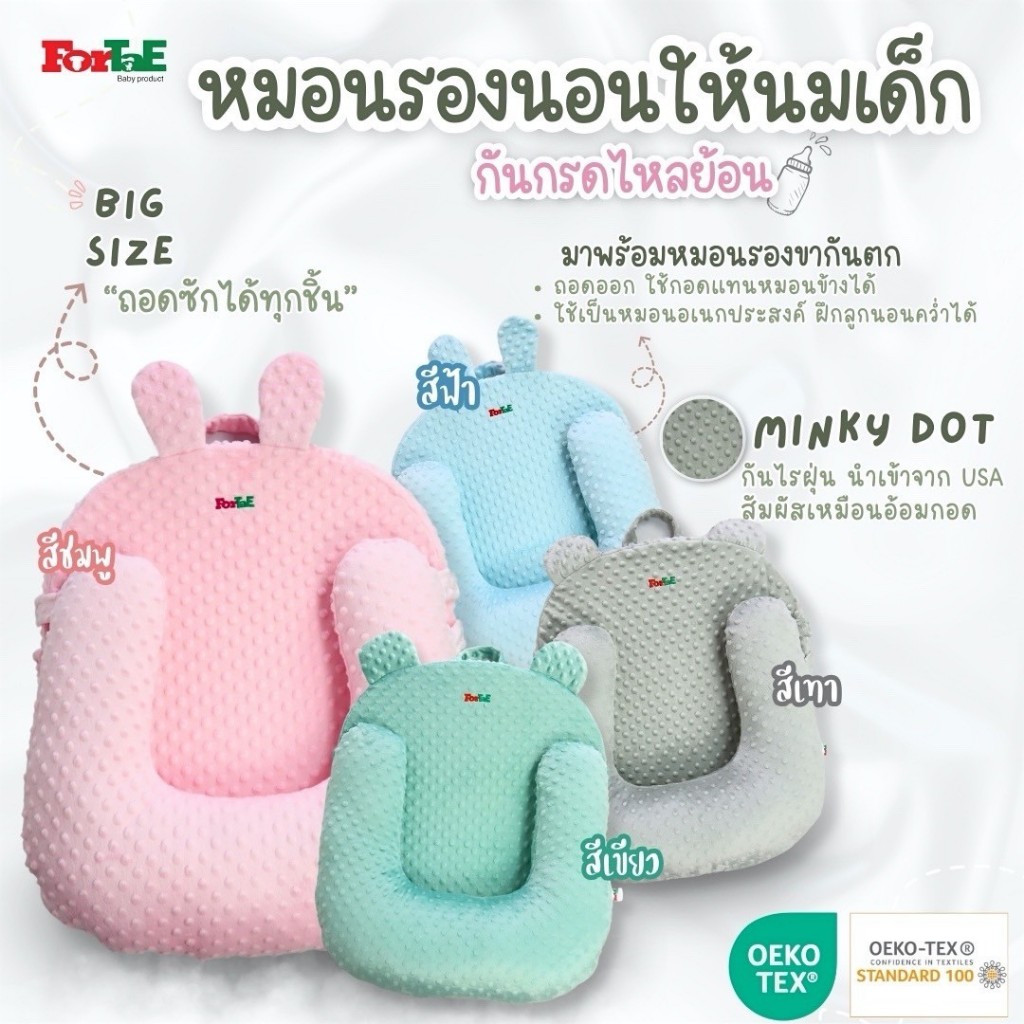 Fortae(ฟอร์เต้) หมอนรองนอนให้นมเด็ก ที่นอนให้นมลูก ที่นอนกันกรดไหลย้อน ถอดซักได้ทุกชิ้น รุ่น PM007