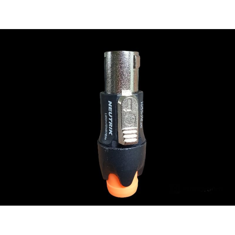 สเปคคอนลำโพงตัวผู้ แถบสีส้ม SPEAKON NL4FC NEUTRIK 4 PIN. หัวเหล็ก สวยงาม แข็งแรง ถอดประกอบง่ายด้วยปุ่มกดที่ใหญ่ขึ้น