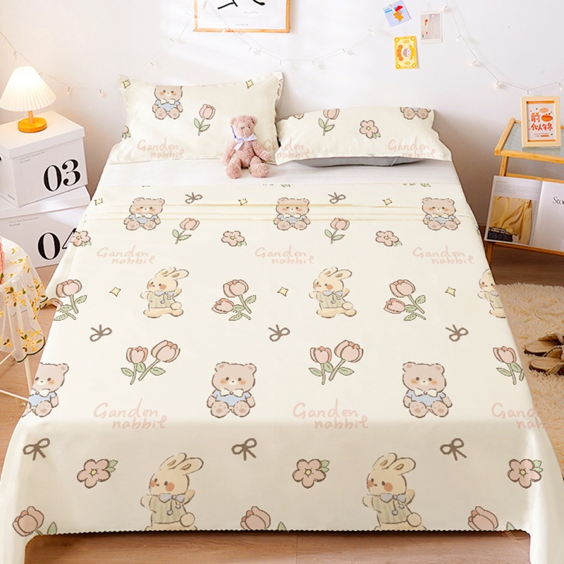 ผ้าปูเตียง ผ้าปูที่นอน สีสวยน่ารับ ใช้สำหรับขนาด5/6/6.6ฟุค รุ่นกันไรฝุ่น