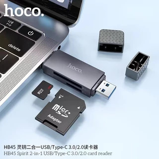 อะแดปเตอร์ HOCO HB45 การ์ดรีดเดอร์ Type-C/USB 2.0 3.0 ความเร็วสูง 5Gbps รองรับ OTG รับความจุสูงสุด 2TB