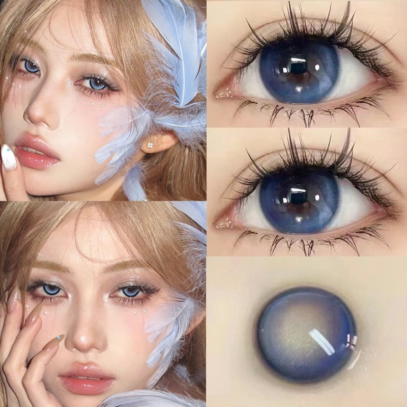 【24H shipped】คอนแทคเลนส์ สีชมพู1 คู่2 เม็ด ส่วนขยาย0.00~-4.50 ทำให้ดวงตาของคุณกลมโตและกลม