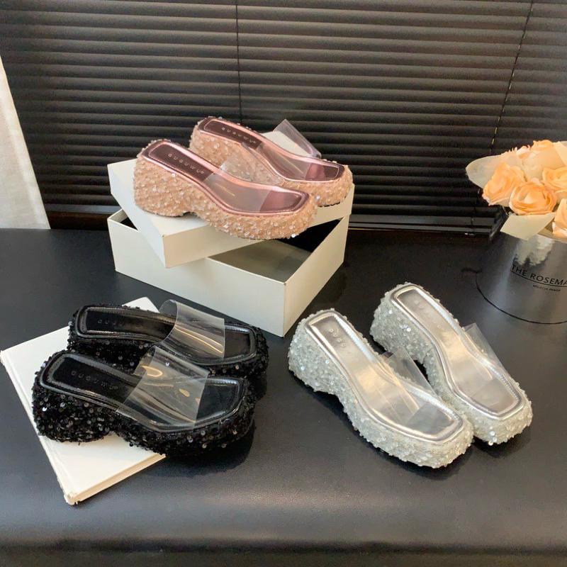 SJ2419 Transparent Vinyl Platform Sandal