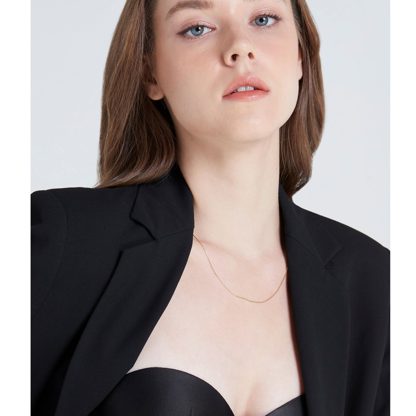 Nathalias N สร้อยคองูทองคำแท้ 14K ทรงกลม (0.70 มม.) Yellow Gold Round Snake Chain 48935