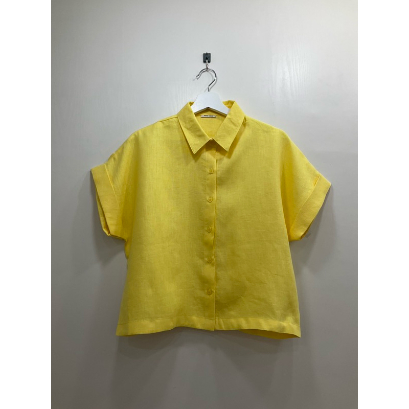 เสื้อลินินแท้แขนสั้นจีบหลังงานขึ้นห้างลินินแท้100