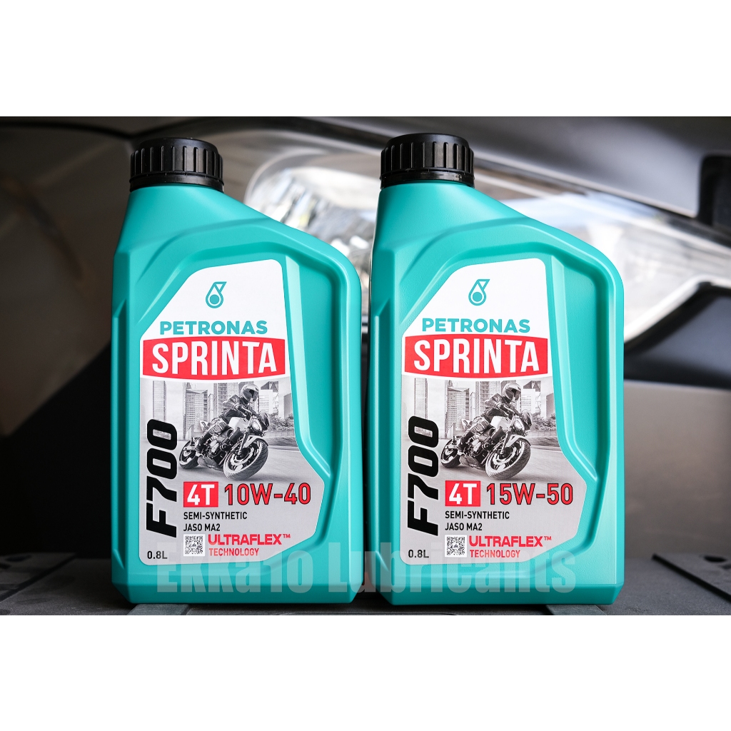 Petronas Sprinta F700 4T 10W40 15W50 ขนาด 0.8 ลิตร/1ลิตร น้ำมันเครื่องกึ่งสังเคราะห์