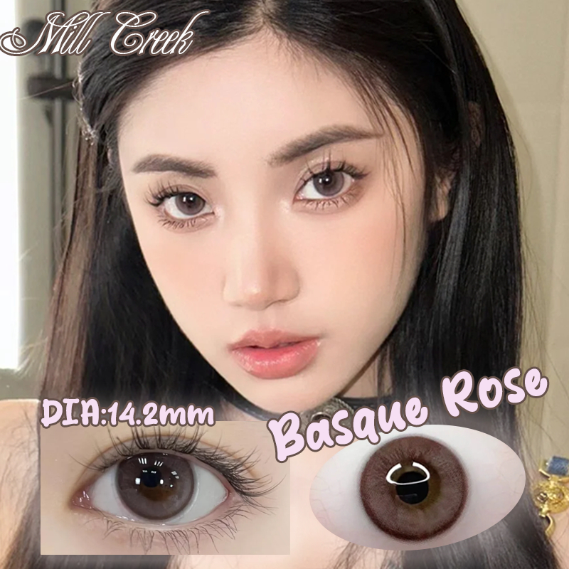 【ส่งจากกทม】Mill Creek คอนแทคเลนส์ คอนแทคเลนส์สี แฟชั่นสีน้ำตาลธรรมชาติ14.2mm คอนแทคเลนส์สายตา12เดือน