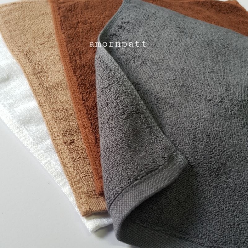 เช็ดหน้าขนหนูสีเข้ม12×12นิ้วเนื้อหนาโรงแรม จำนวน6ผืนต่อแพค