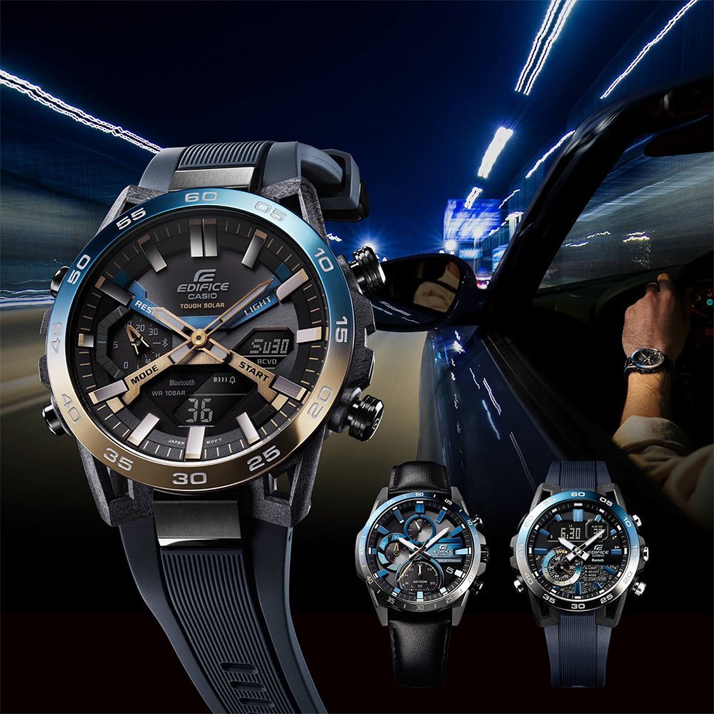 Casio Edifice นาฬิกาข้อมือผู้ชาย สายเรซิน รุ่น ECB-2000NP-1A - สีดำ