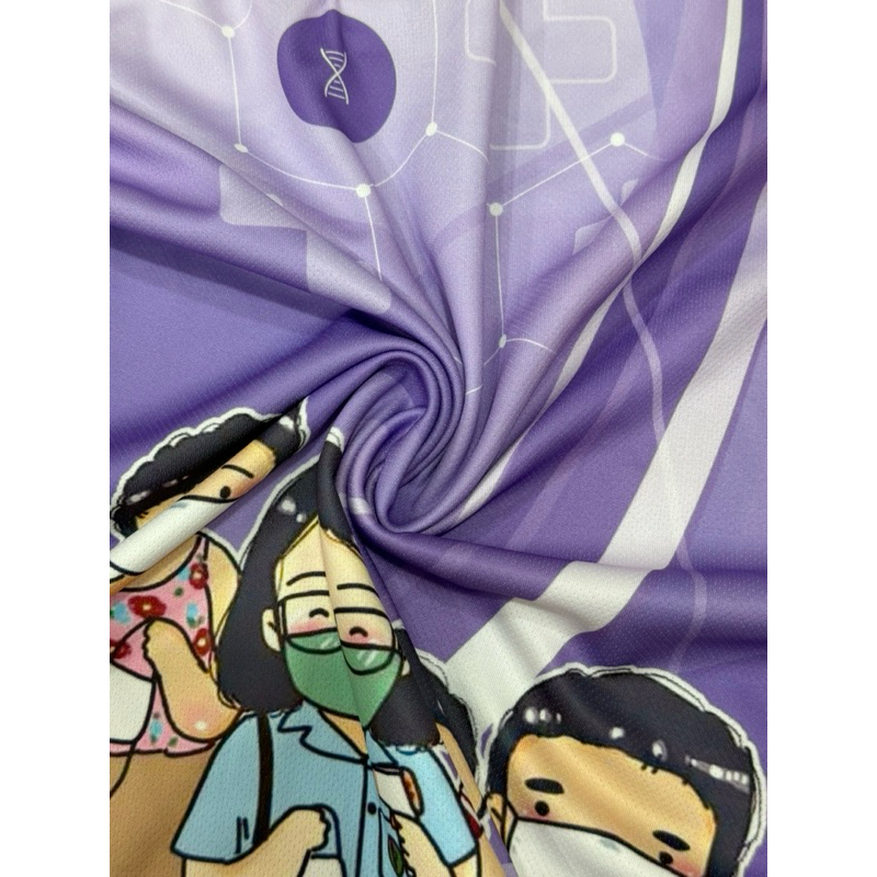 เสื้ออสม สีม่วงผ้าพิมพ์ลายสีสวย คมชัด ผ้านิ่มใส่สบาย ราคา ถูกที่สุด ดีลบีเคเค แกลเลอรีภาพที่ 6