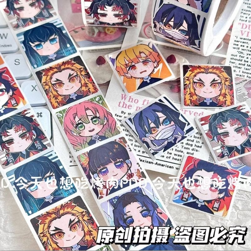 🇹🇭 สติ๊กเกอร์อนิเมะ Demon slayer anime kimitsu no yaiba ดาบพิฆาตอสูร 4 แผ่น 24 ดวง ลายไม่ซ้ำใน 1 แผ่น มี 6ดวง