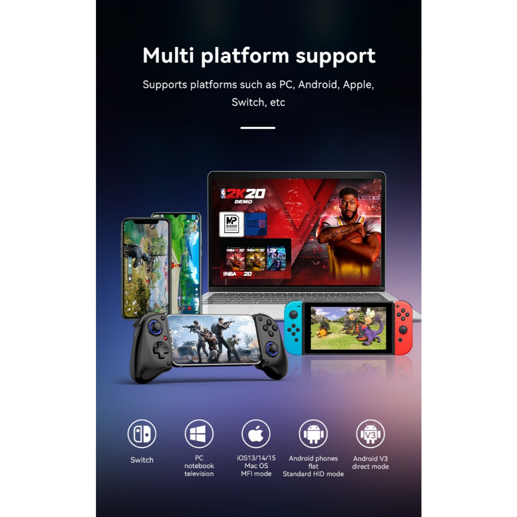 🔥 จอย BSP-D11 D11S  ส่งไว1วัน ประกัน1ปี ต่อได้ทุกเครื่อง รองรับ iOS Android PC PS4 Nintendo Switch