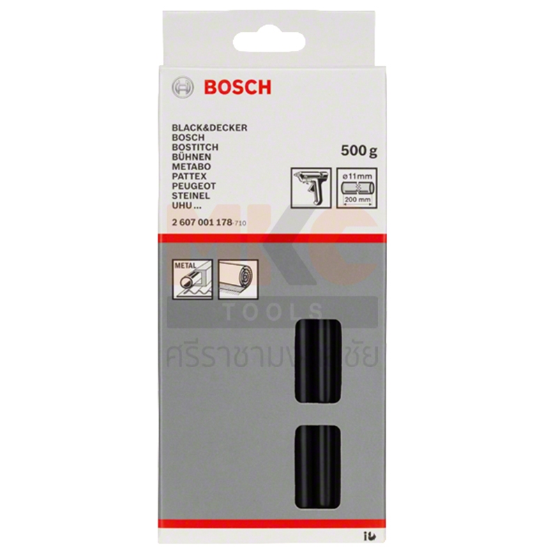 Bosch กาวแท่ง เทอร์โมพลาสติก ขนาด 11x200mm. สีดำ น้ำหนัก 500g.