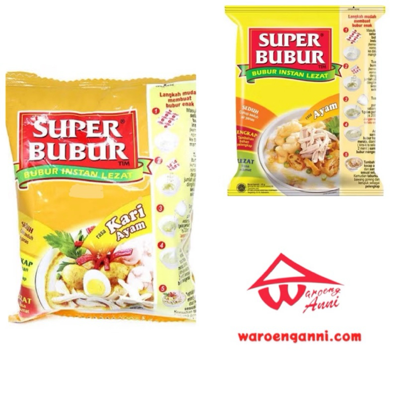 Indonesia Super Bubur Instant Curry & Cicken / Curry & Chicken instant rice porrige 46 gram
