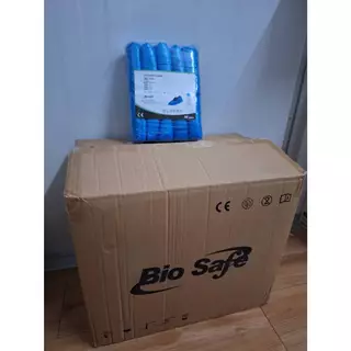 SHOE COVER CPE ถุงคลุมรองเท้าพลาสติกหนา 3.5 แกรมใช้แล้วทิ้ง 50 คู่ กันน้ำ หนา ยืดหยุ่น BioSafe