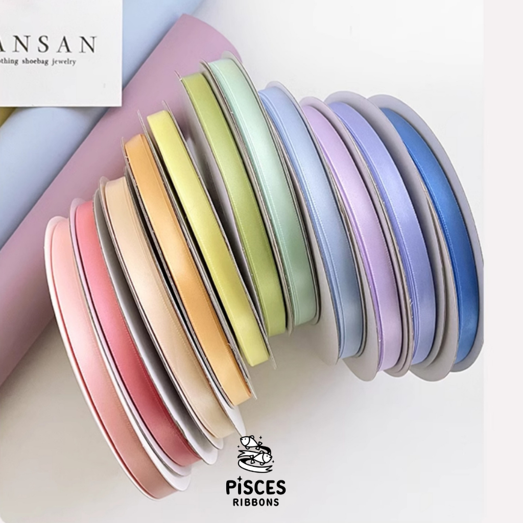 1 ม้วน【25หลา】* ริบบิ้นผ้าสีเรียบรุ่น CLASSIC ขนาด 0.6 CM. ผูกของขวัญวันเกิด งานตกแต่งต่างๆ