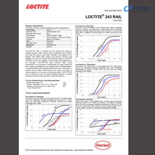 LOCTITE 243 น้ำยาล็อคเกลียว แรงยึดปานกลาง สีน้ำเงิน ล็อคไทท์ (ของแท้ 100%) ขนาด 10 ml. และ 50 ml.