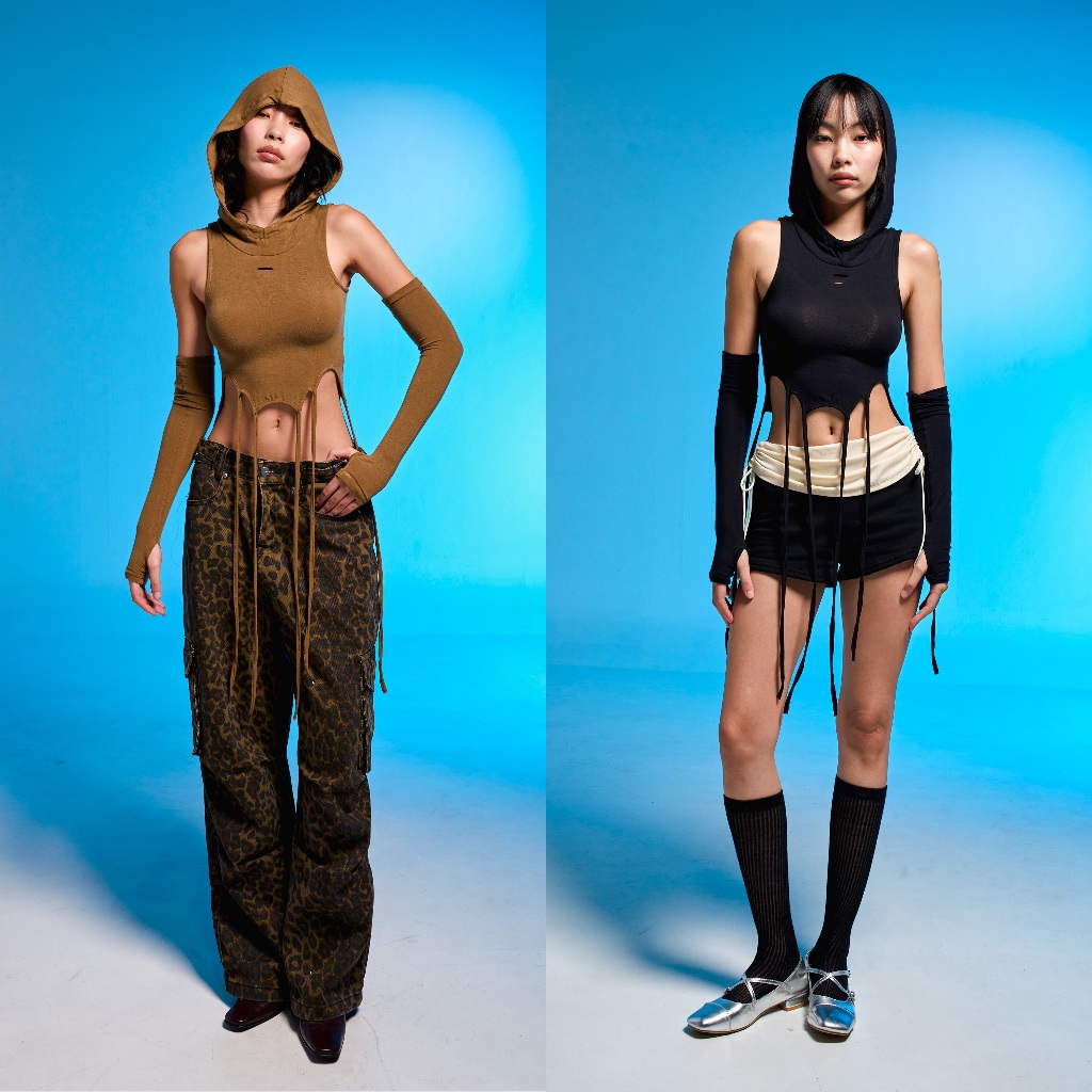 WB.PROJECT - Zoey Hoodie Top เสื้อกล้ามครอปมีฮู้ด