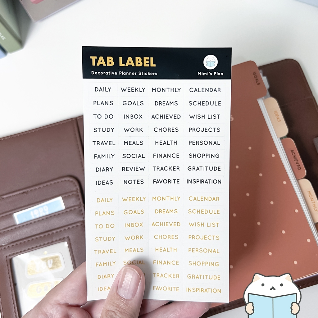 สติกเกอร์ ติดแท็บ หน้าคั่น แบ่งหมวดหมู่ Tab Label Sticker แบบใส สติ๊กเกอร์ จัดระเบียบแฟ้ม mimisplan